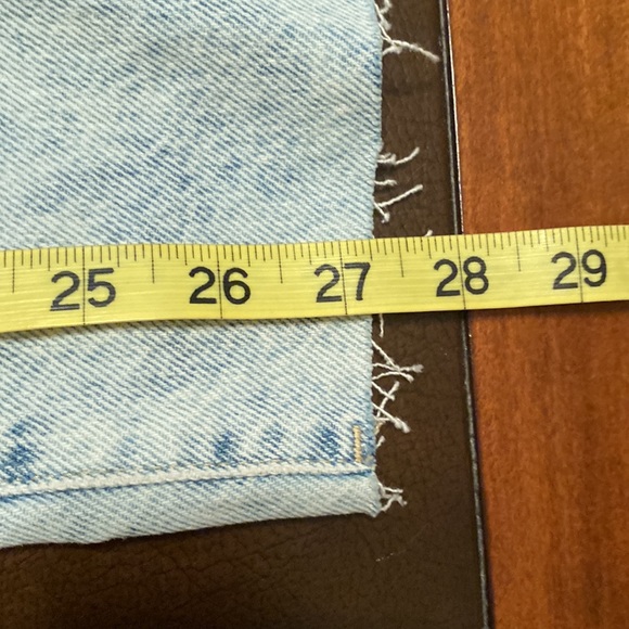 PacSun light wash distressed hi rise raw hem jeans button fly size 27 New - Picture 8 of 8